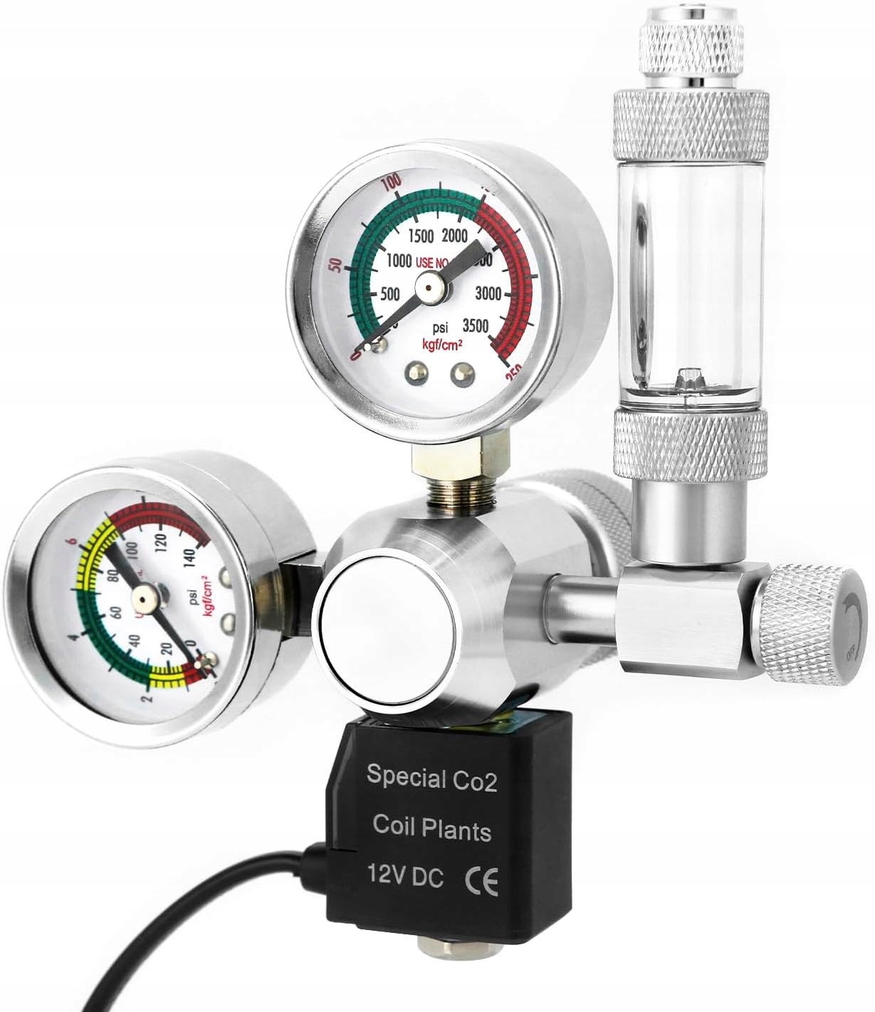 Reduktor ciśnienia do akwarium regulator CO2 precyzyjny butli 2 manometry