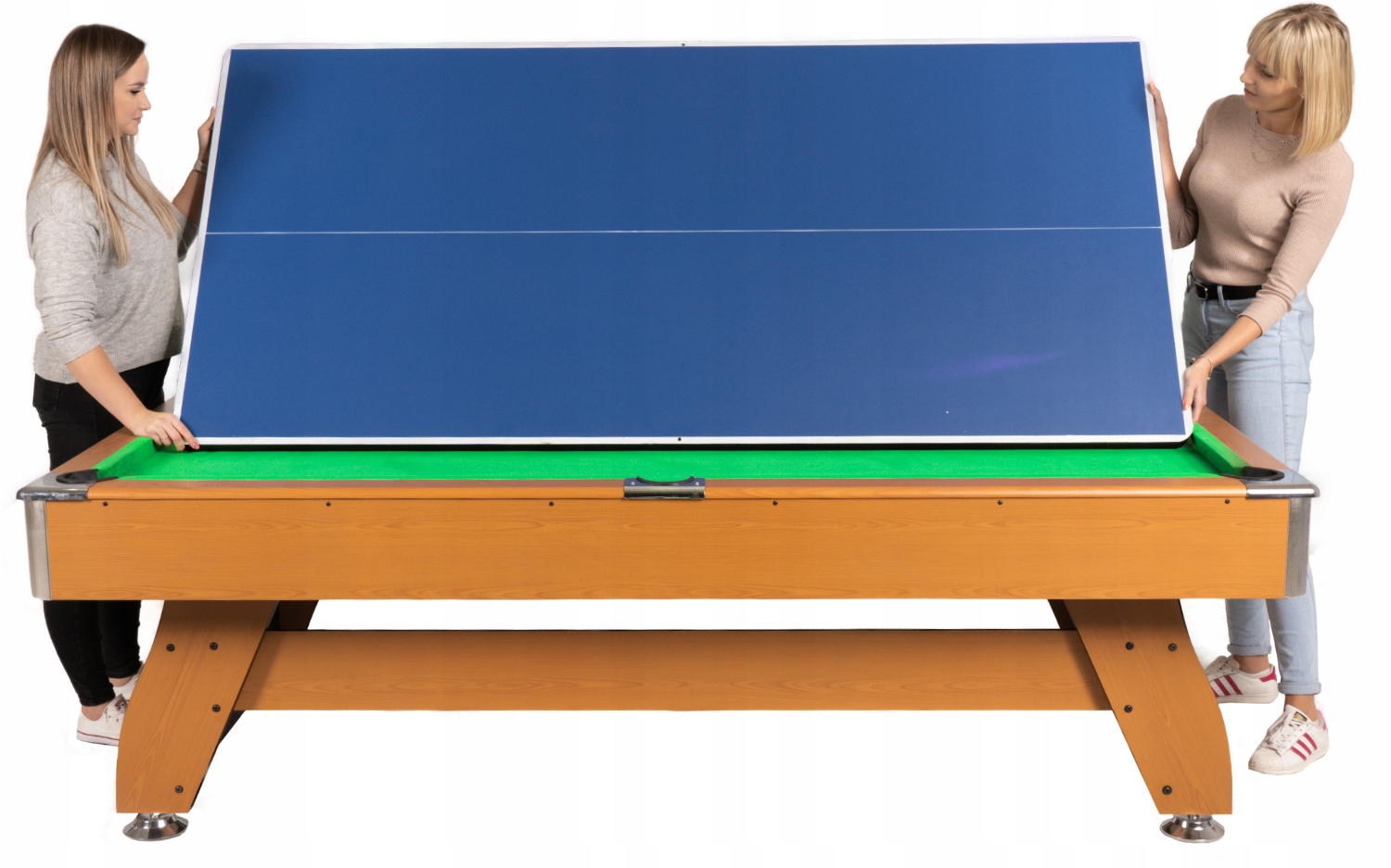 STÓŁ 8FT CYMBERGAJ PING PONG BILARDOWY Z NAKŁADKĄ Model BOLD-BEIGE-8FT-HOCEKY-PING