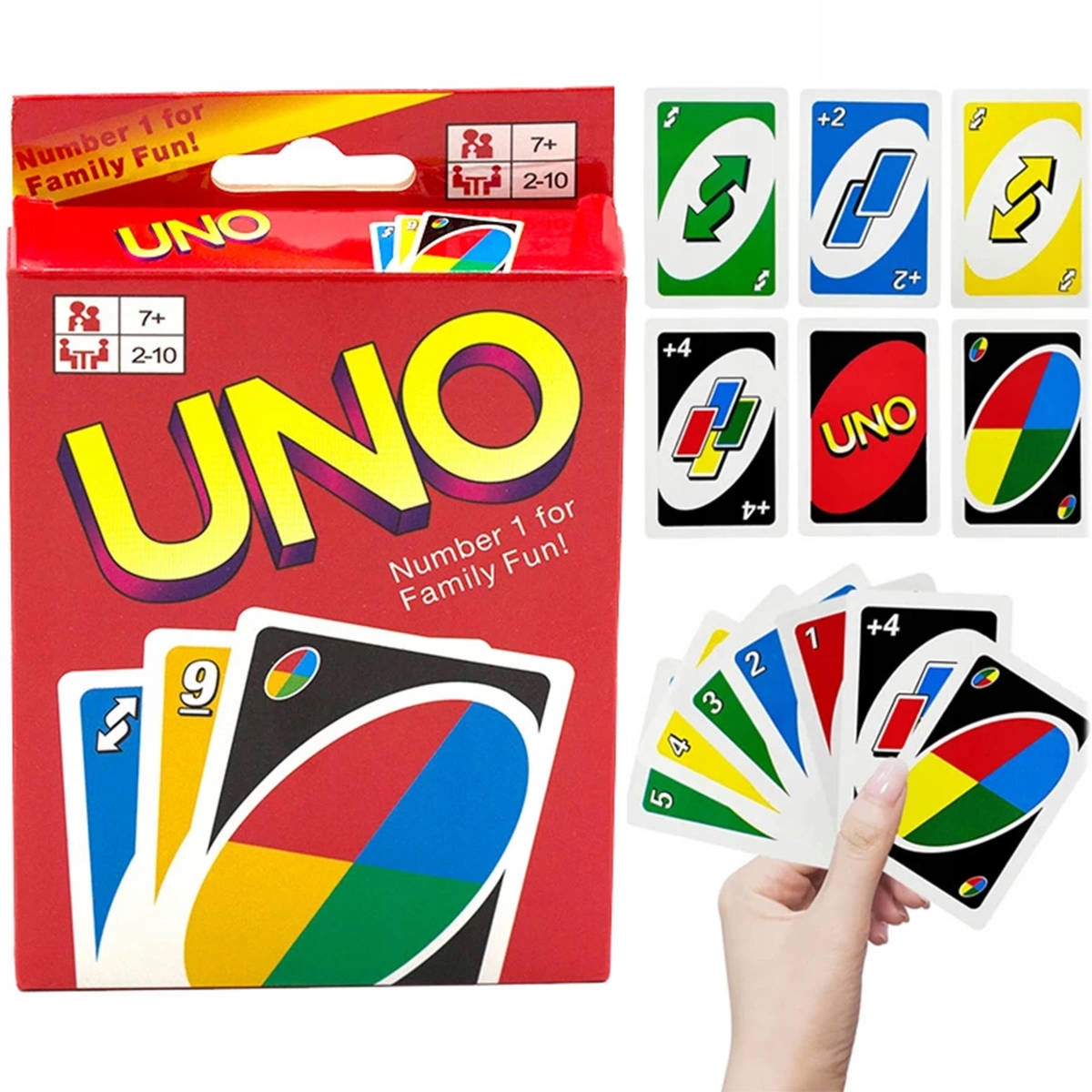 Klasyczna Gra Karciana UNO Wiek gracza 5-7 lat 8-11 lat 12-14 lat 15-18 lat 18+