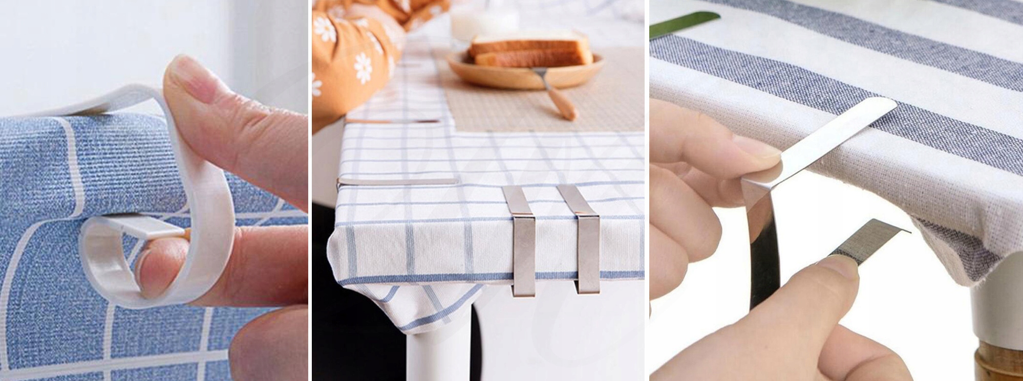 KLIPSY x4 stalowe metalowy uchwyt klamra do obrusu stołu ceraty blatu obrus Marka Orion