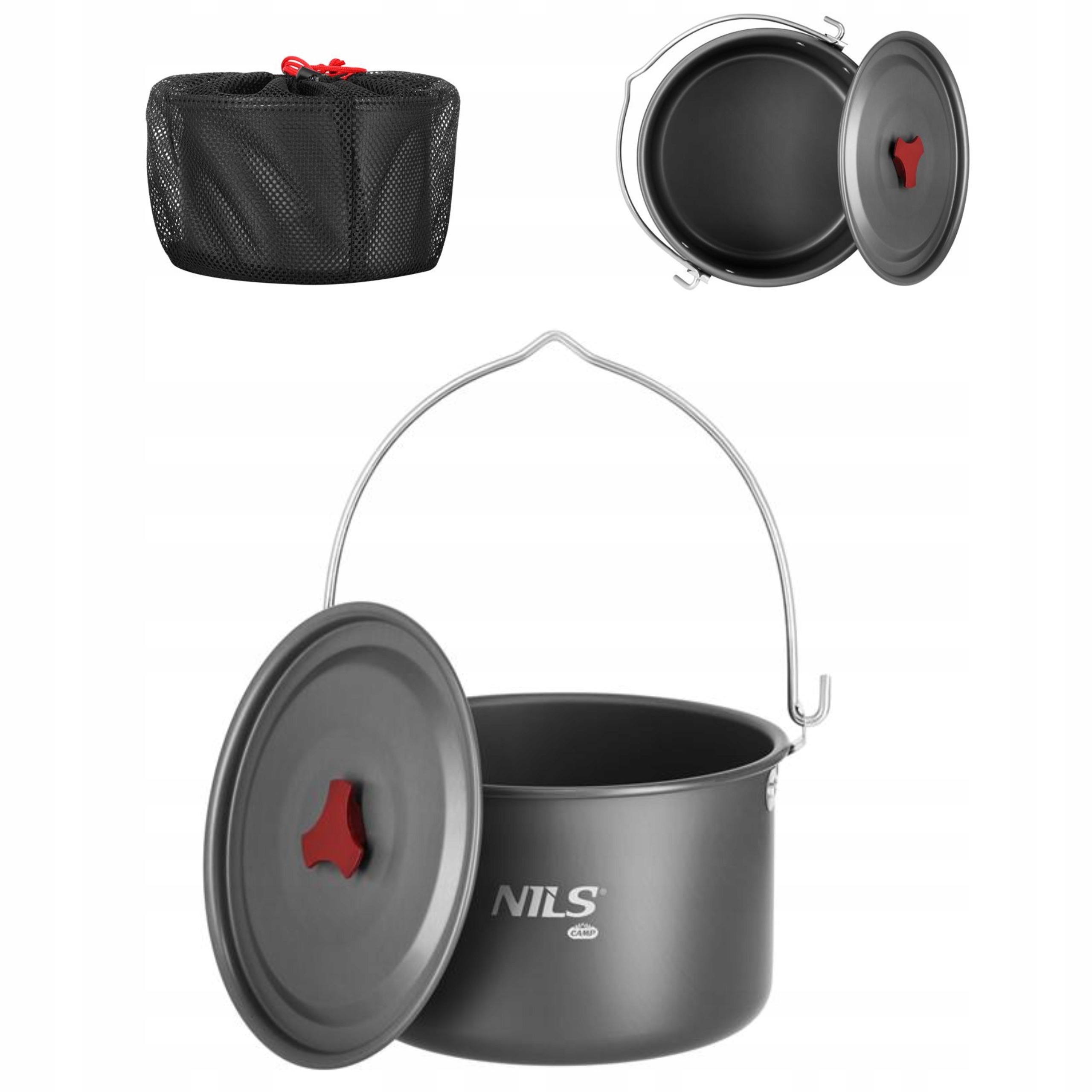 Garnek outdoorowy 4 l do gotowania z pokrywką biwak Nils Camp
