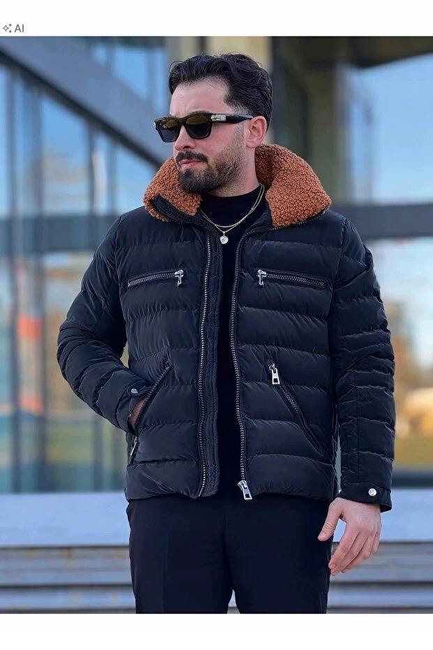 Prošívaná Pánská Bunda S Měkkým Límcem V Ležérním Stylu 5IA