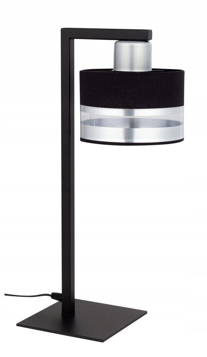 Dekorativní černo-stříbrná designová stolní lampa Sigma
