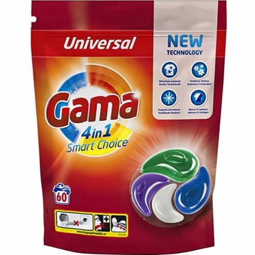 Levně Gama kapsle 4in1 60p univerzální 1,3 kg na praní