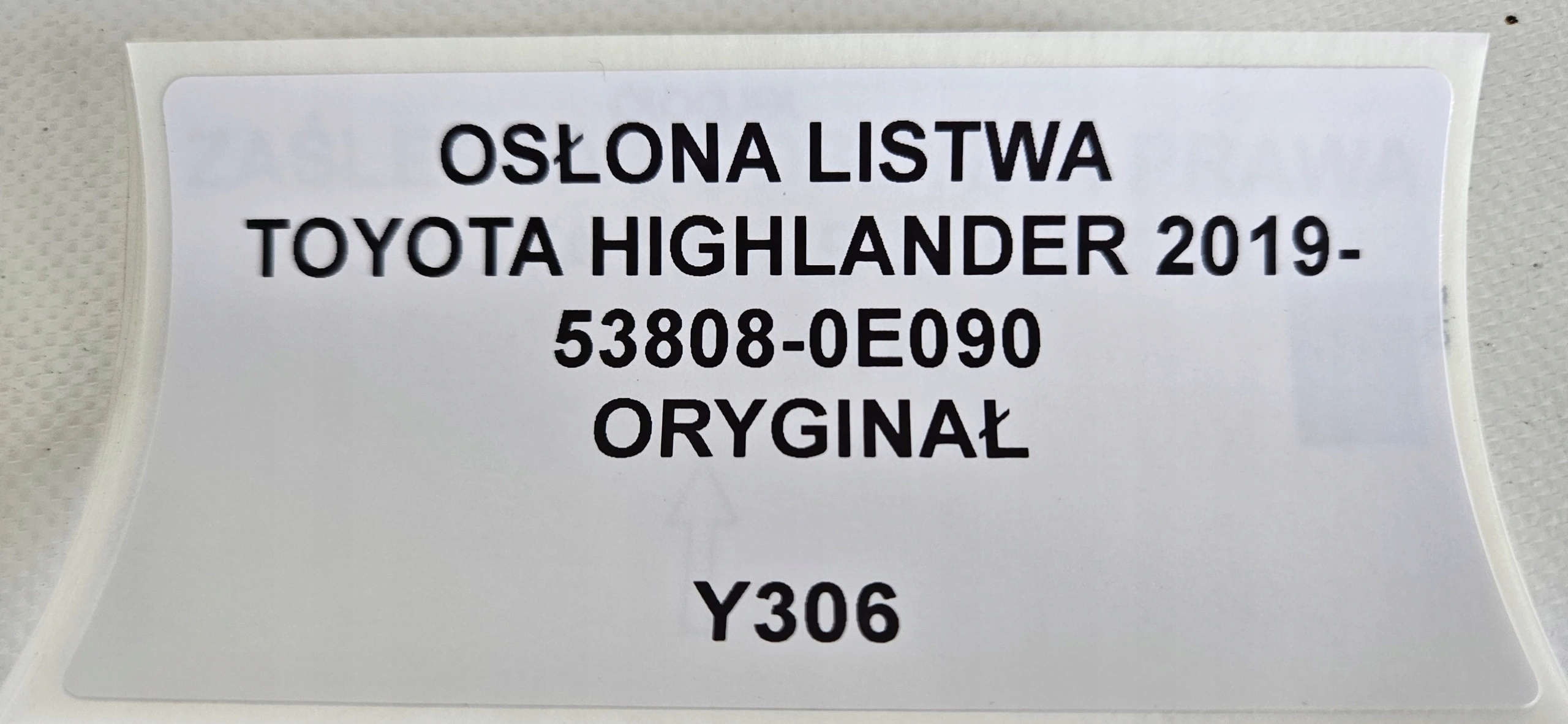 fedél lista TOYOTA HIGHLANDER 2019- 53808-0E090