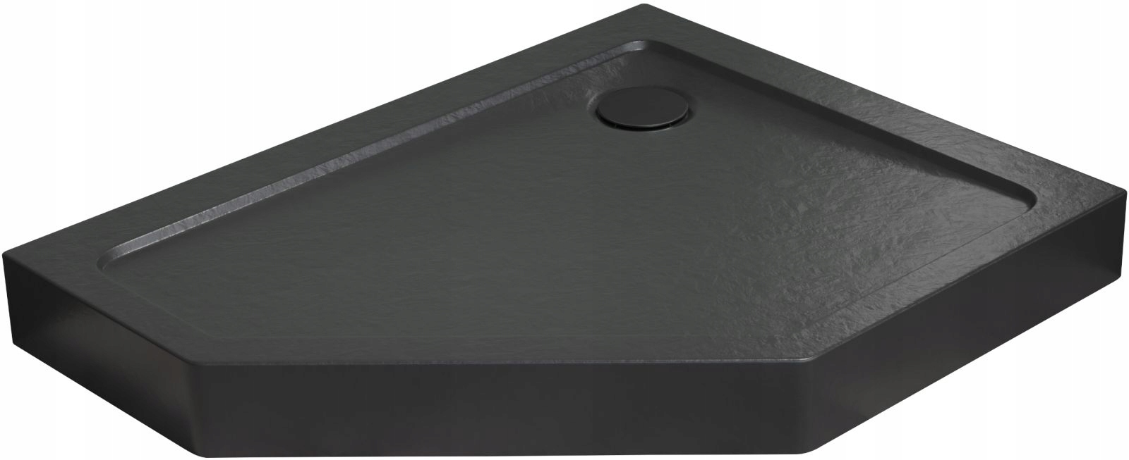 Brodzik wysoki akrylowy Doros Pt E Compact Stone czarny 100x80 Bez syfonu P