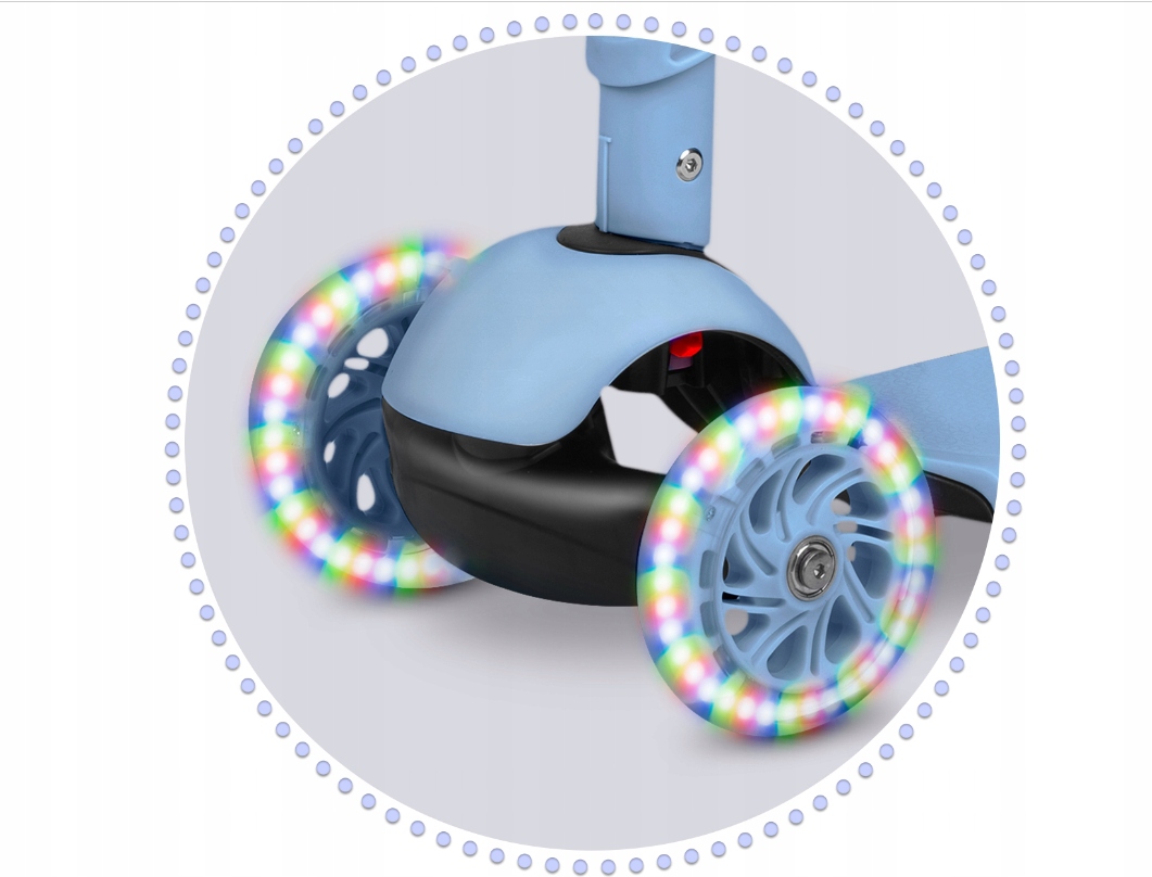 HULAJNOGA TRÓJKOŁOWA DLA DZIECI BALANSOWA 3w1 LED HULAJNOGA ŚWIECĄCE KÓŁKA Średnica kół (mm) 115 mm