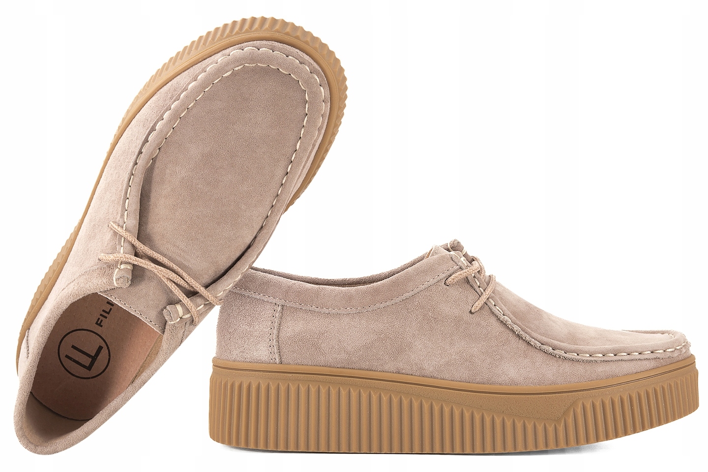 Filippo DP7500 Semišové Polobotky Kožené Tenisky Na Platformě, béžová 37