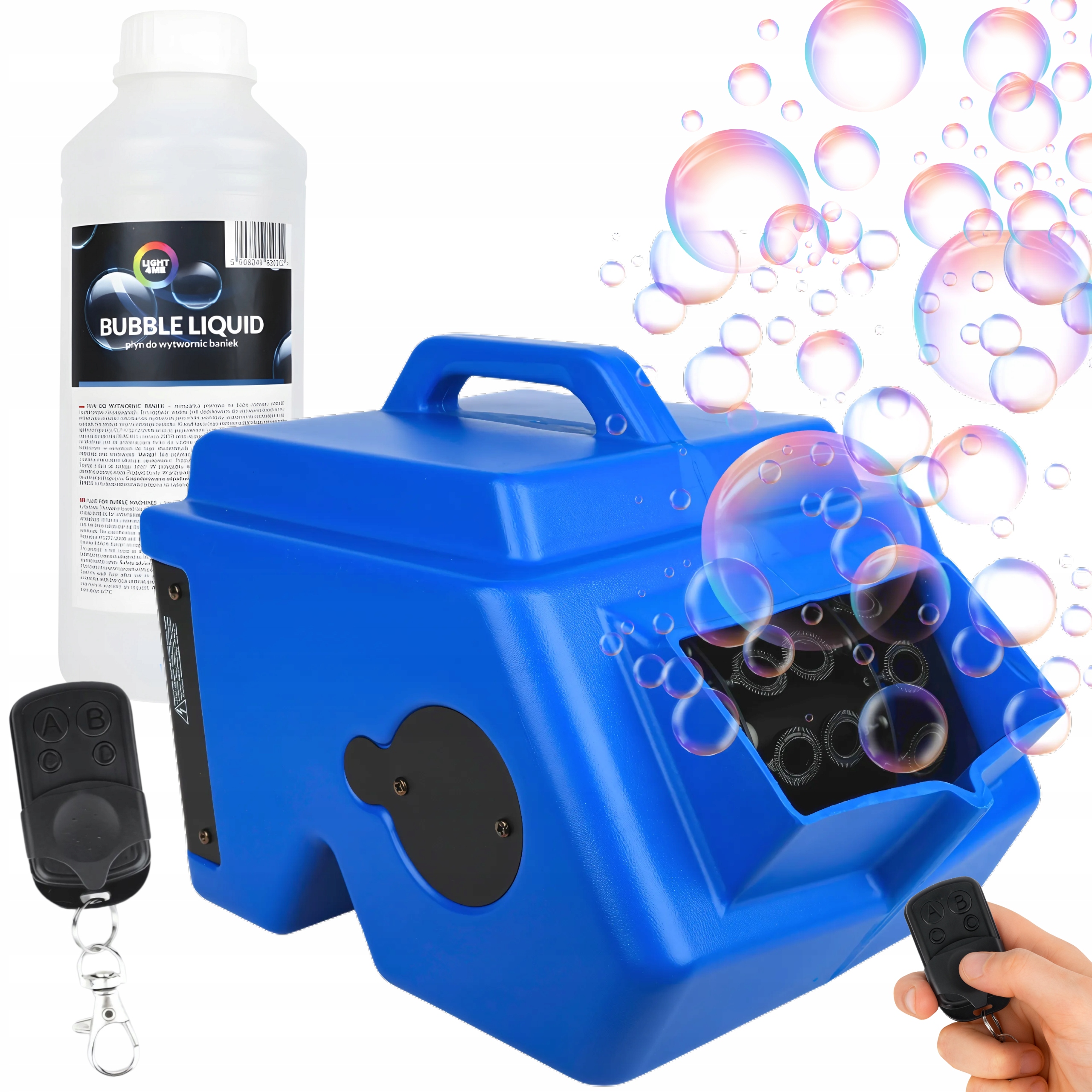 Dvojitý Výrobník Mýdlových Bublin, Silný, Výkonný, Spousta Bublin Kapalina Na Dálkové Ovládání