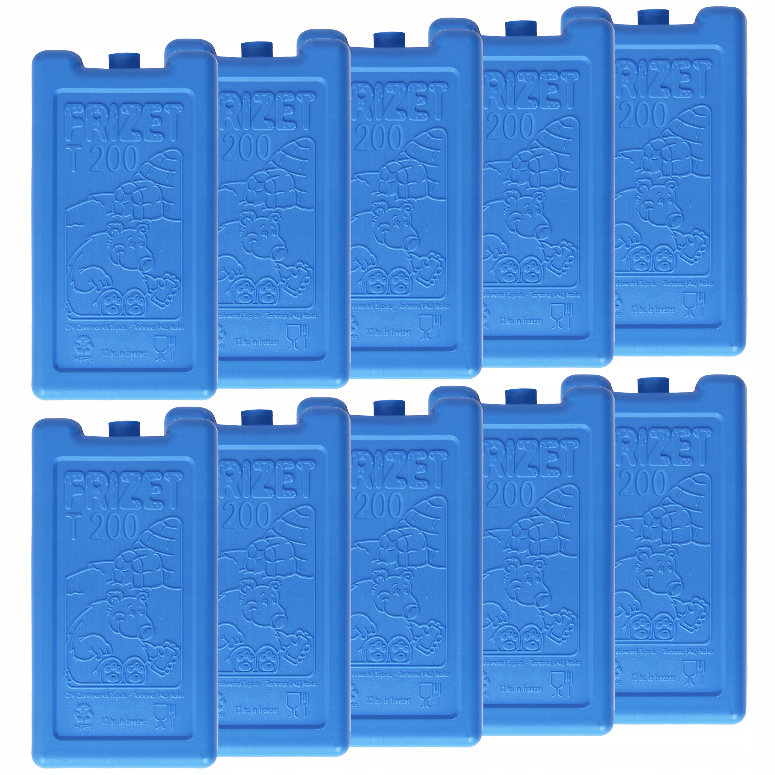 Wkłady chłodzące mrożące do lodówki plenerowej torby kempingowej 10x200ml