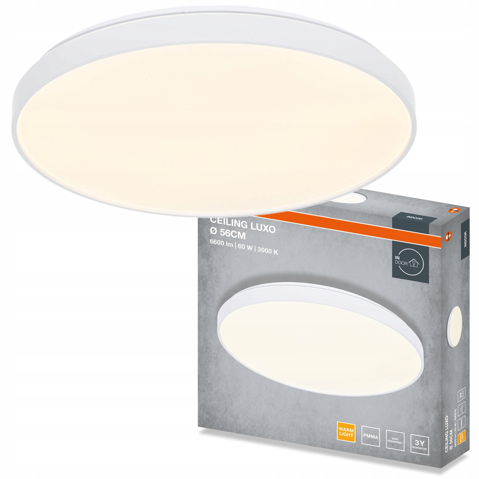 Stropní Svítidlo Led nástěnné svítidlo 60W 3300lm 3000K Kulatý Bílé Luxo Osram
