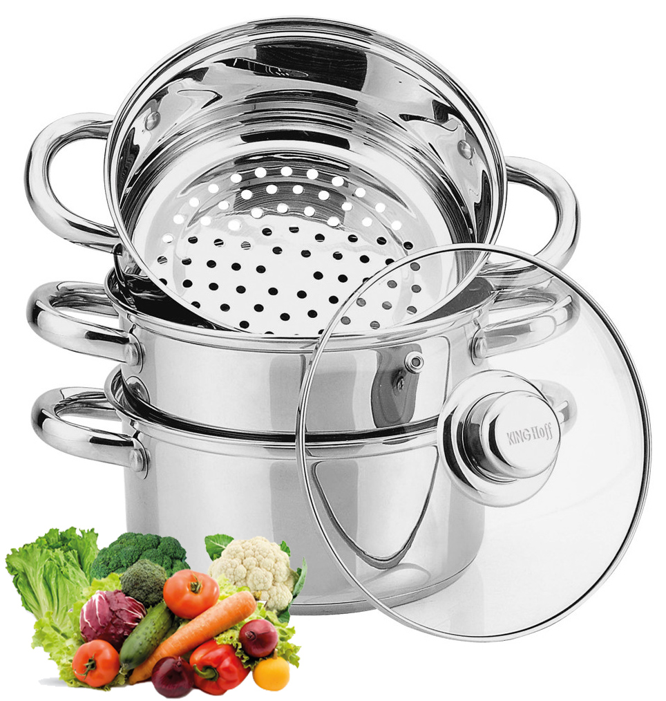 Garnki Indukcja Garnek z pokrywką stalowy do gotowania na parze