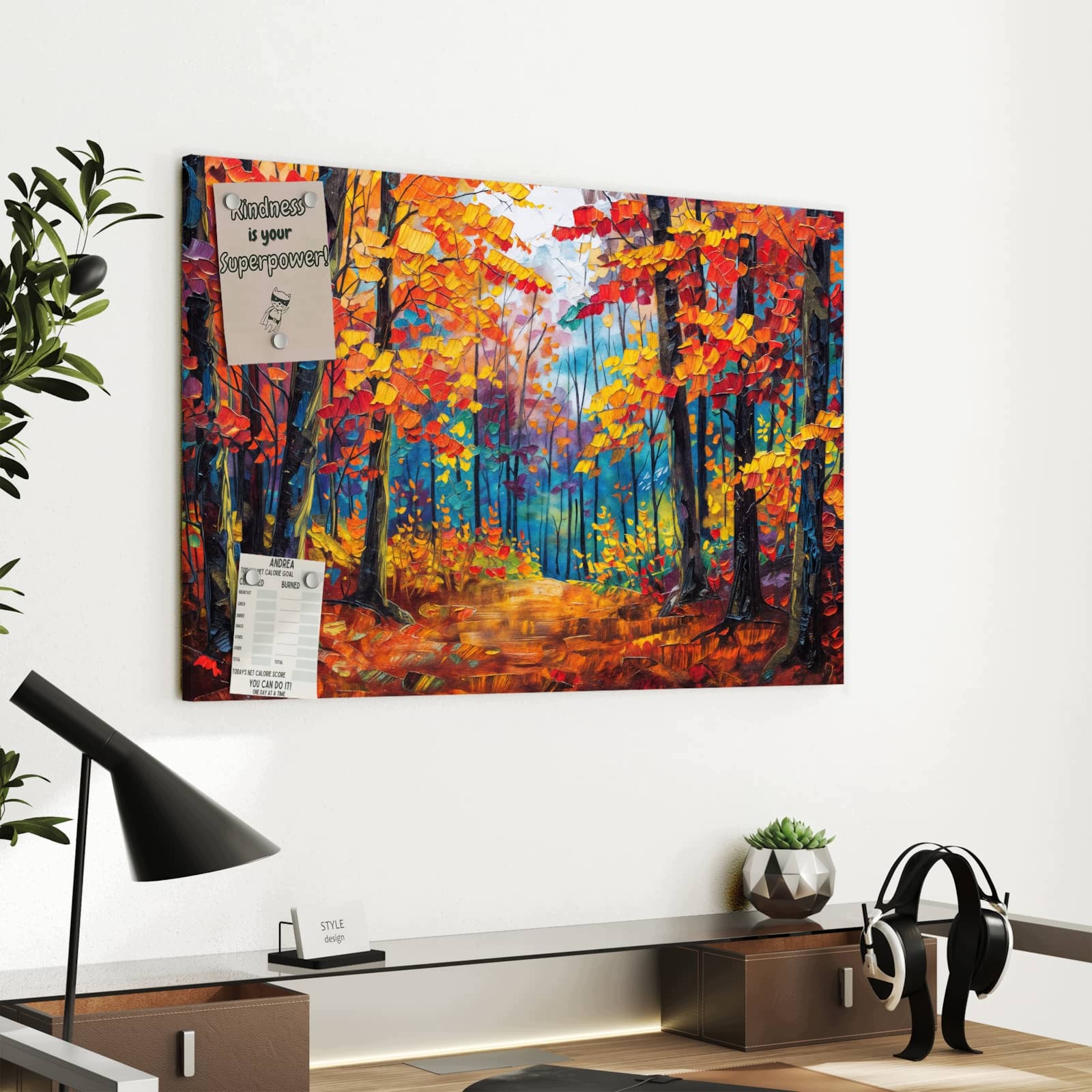 Magnetická tabule Podzimní les Stezka 60 × 40 cm