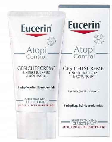 Krem łagodzący do twarzy Eucerin Atopi Control dzień i noc Azs 50 ml Opis