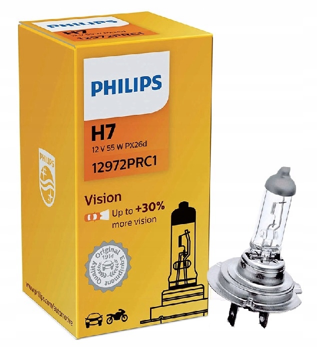 

PRC1 Żarówka Philips 12V H7 VISION+30% op. 1 szt.