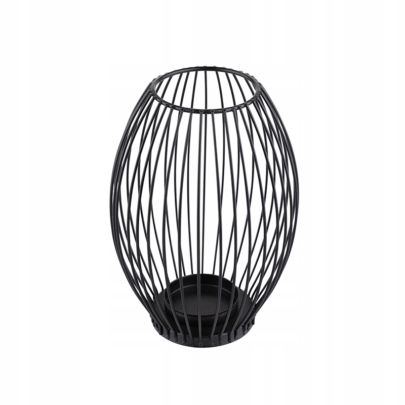 

Czarny Świecznik Metalowy W Stylu Glamour 18CM