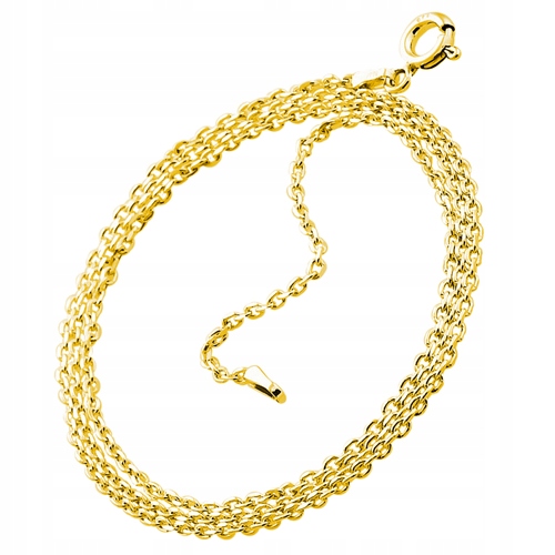 Zlatý Řetízek ankr jemný Silný pevný ze Stříbra 925 pozlacený 50 CM