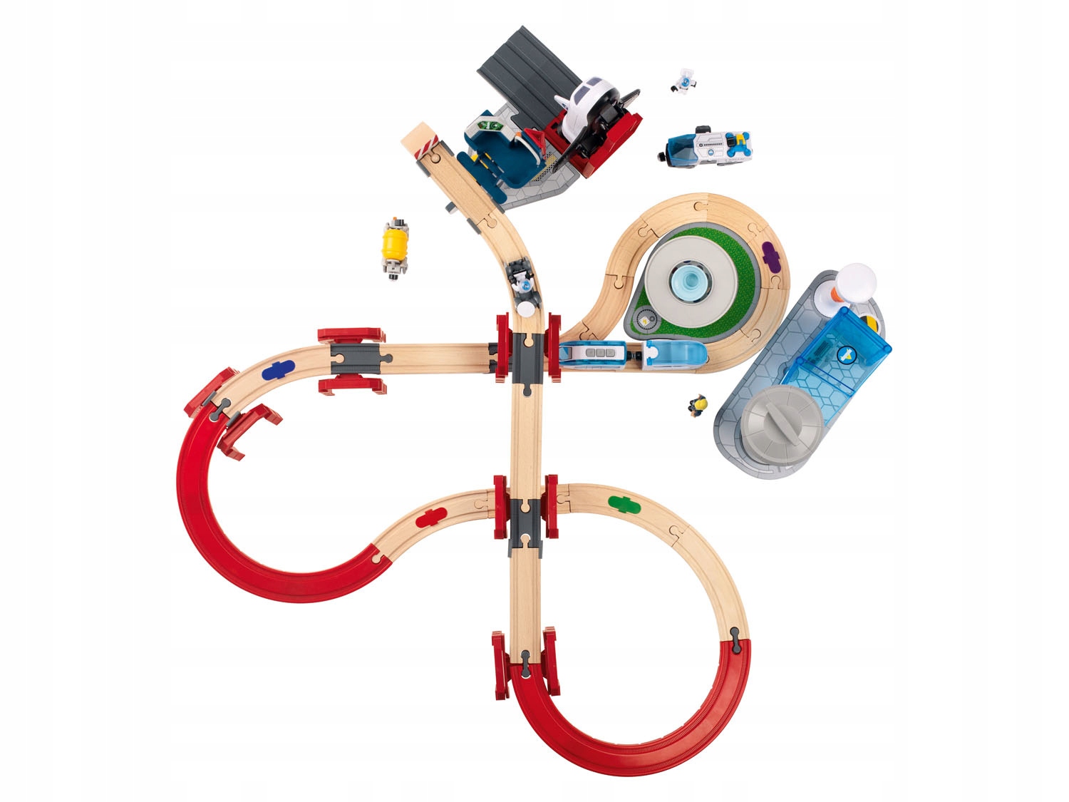 Drewniany Zestaw KOLEJKA Stacja KosmicznaTory Drewniane Liczba wagonów 3