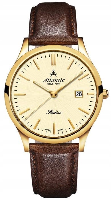 Męski Klasyczny Szwajcarski Zegarek Atlantic Sealine Datownik 62341.45.31
