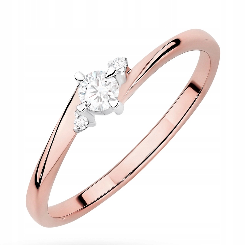 Zlatý Prstýnek pr. 585 14k Laboratorní diamanty 0,12ct