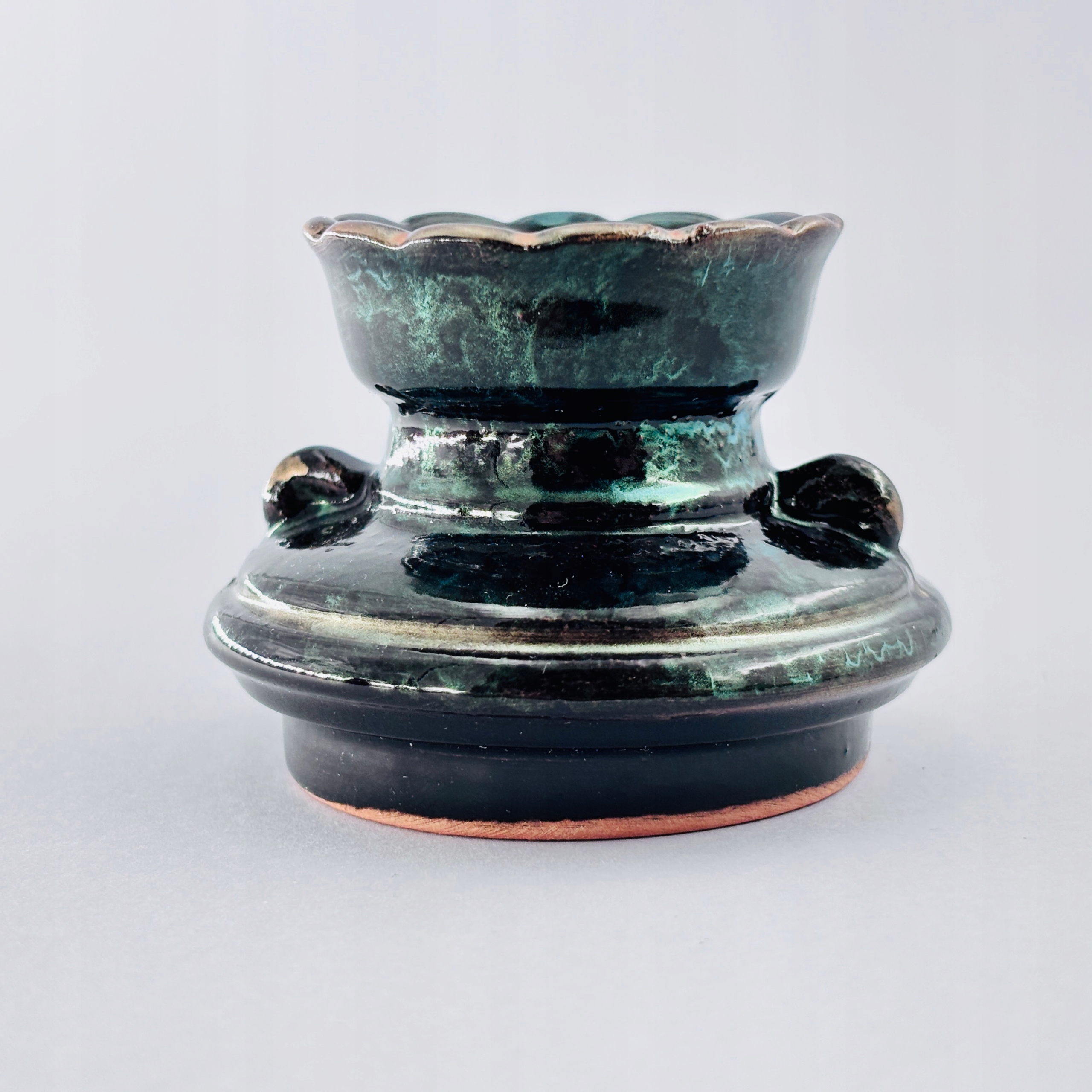 PIĘKNA STARA CERAMICZNA PODSATWKA ŚWIECZNIK