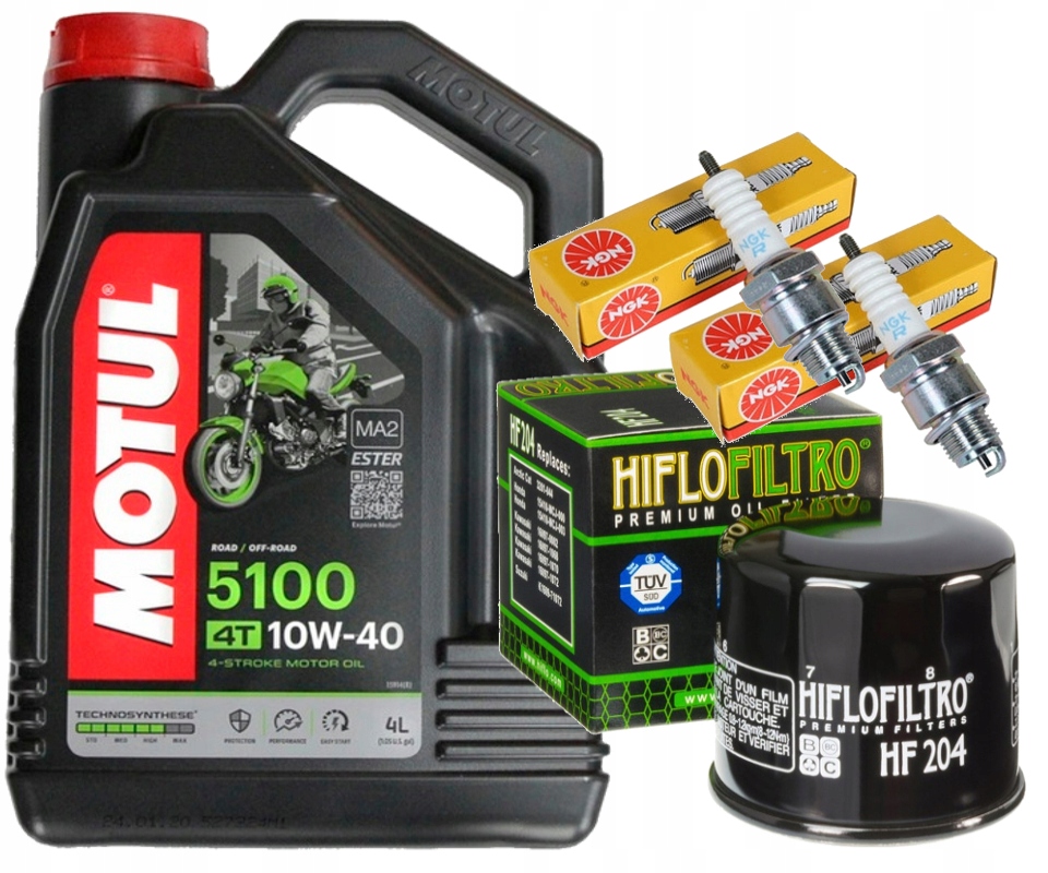 ZESTAW OLEJ MOTUL 5100 10W40 4L ŚWIECE FILTR SUZUKI VL800 05-08 INTRUDER