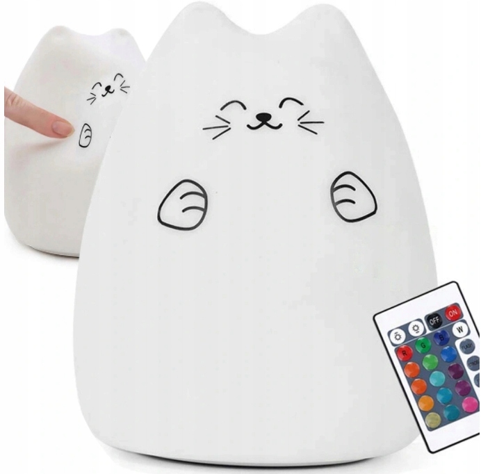 

Silikonowa Lampka Nocna Dla Dzieci Kolorowy Kotek