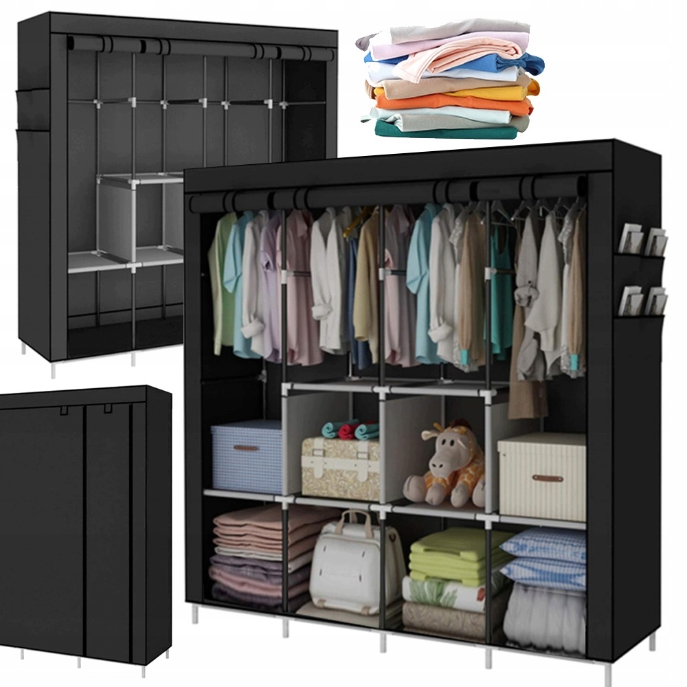 Skříň Textilní Skládací Oblečení Šatník Organizer 170x170 cm