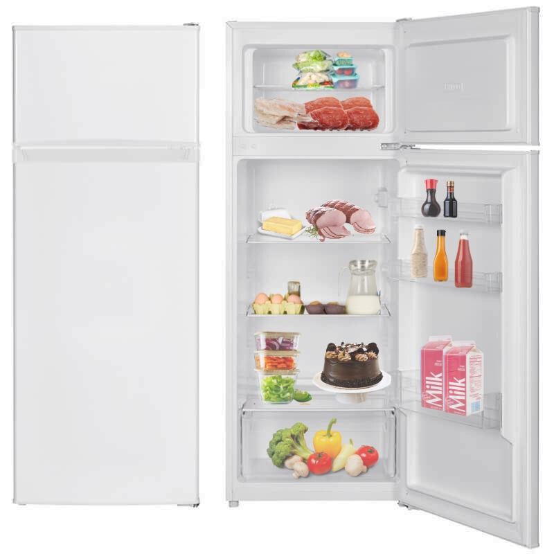 Lodówka Chłodziarko-zamrażarka 206L Led 143cm Z Górną Zamrażarką Biała