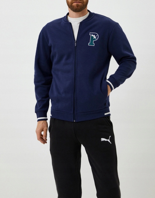 3028 Teplákovka Puma Pánský Komplet Tmavě Modrý Černý Bavlněný Sportovní S