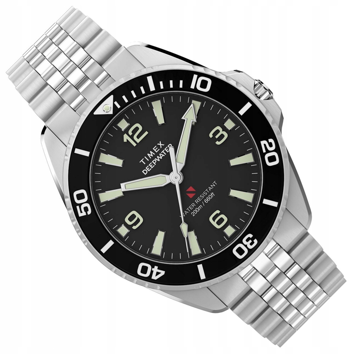 Pánské Hodinky Na Náramku Timex Diver Deepwater 200 M TW2Y64500 Safír