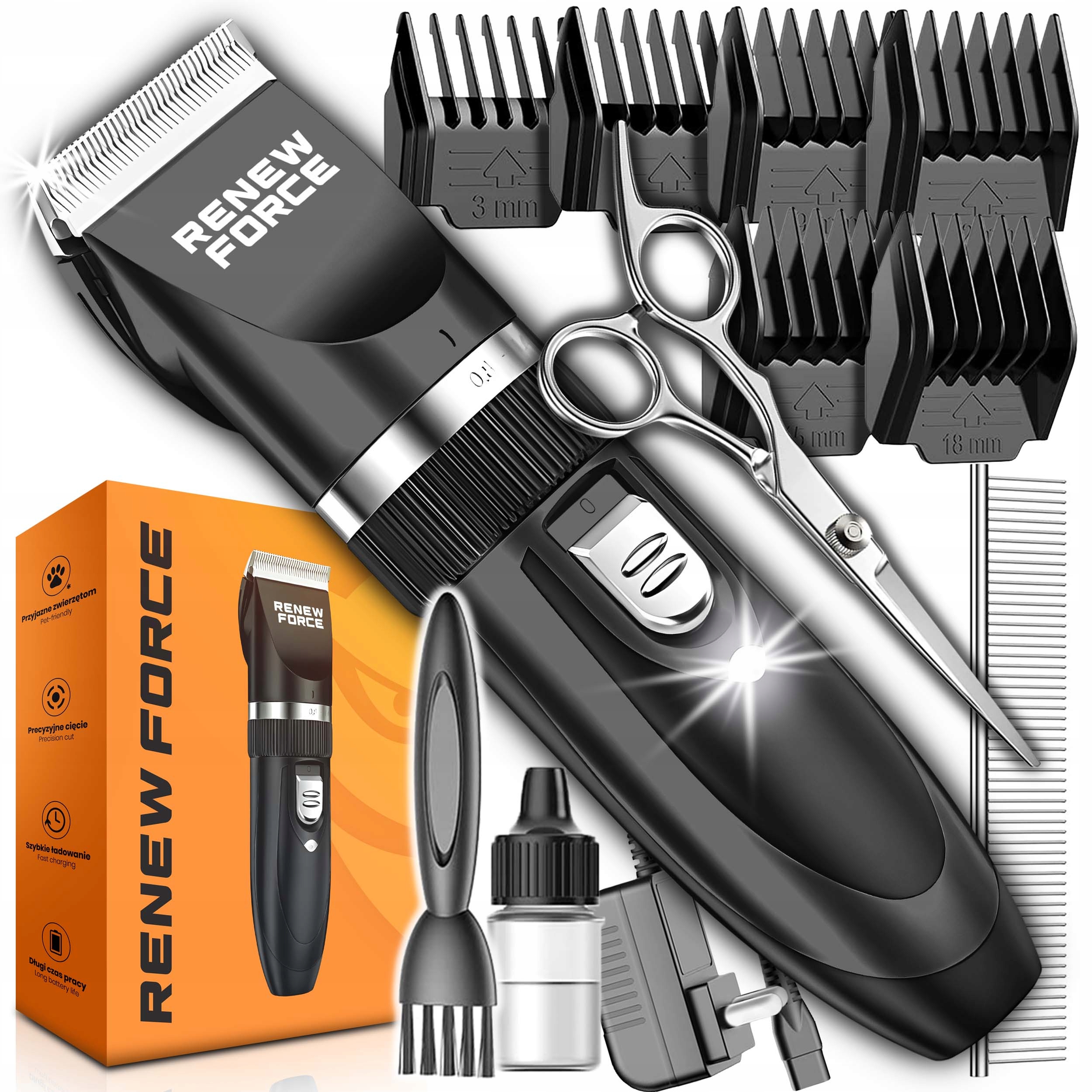 Tichý stroj na stříhání psů a koček a zvířat, Profesionální sada