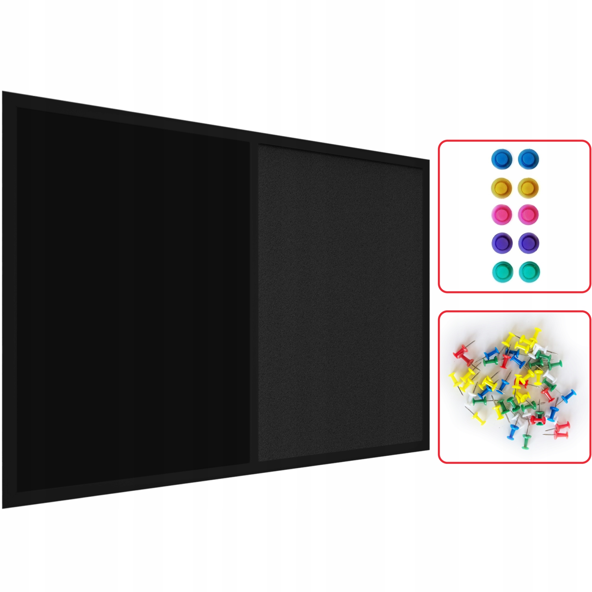 

Tablica Combi czarna korkowa magnetyczna 90x60 cm