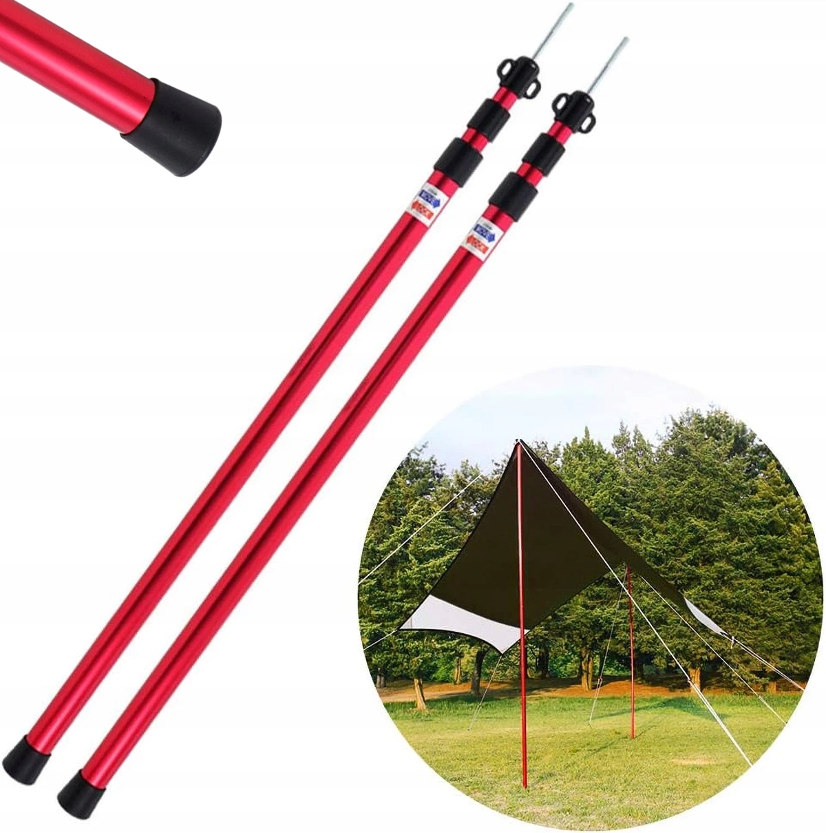 2 Teleskopová Tyč Pro Sluneční Plachtu, Tyč Pro Markýzový Stan