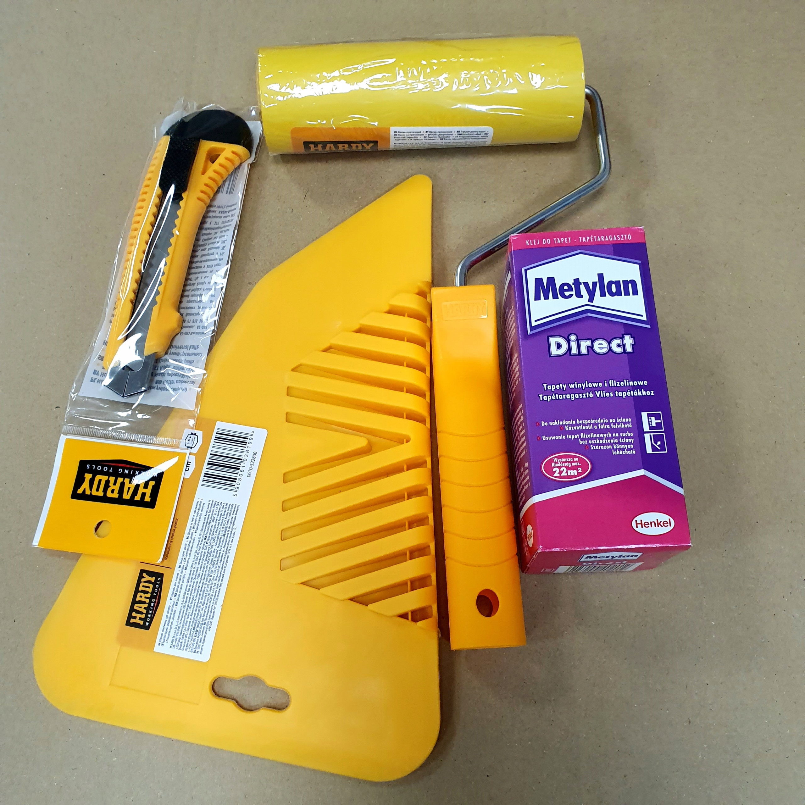 

zestaw narzędzi do tapetowania+klej Metylan Direct