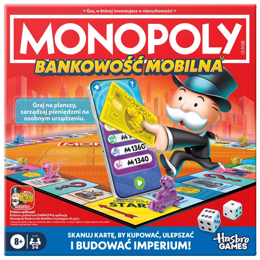 Gra rodzinna Monopoly Bankowość Mobilna App Banking pełne wydanie Pl