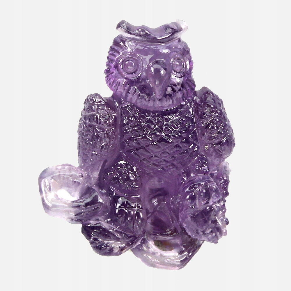 Kámen natural ametyst 37.26ct Aaa vyřezávaná sova