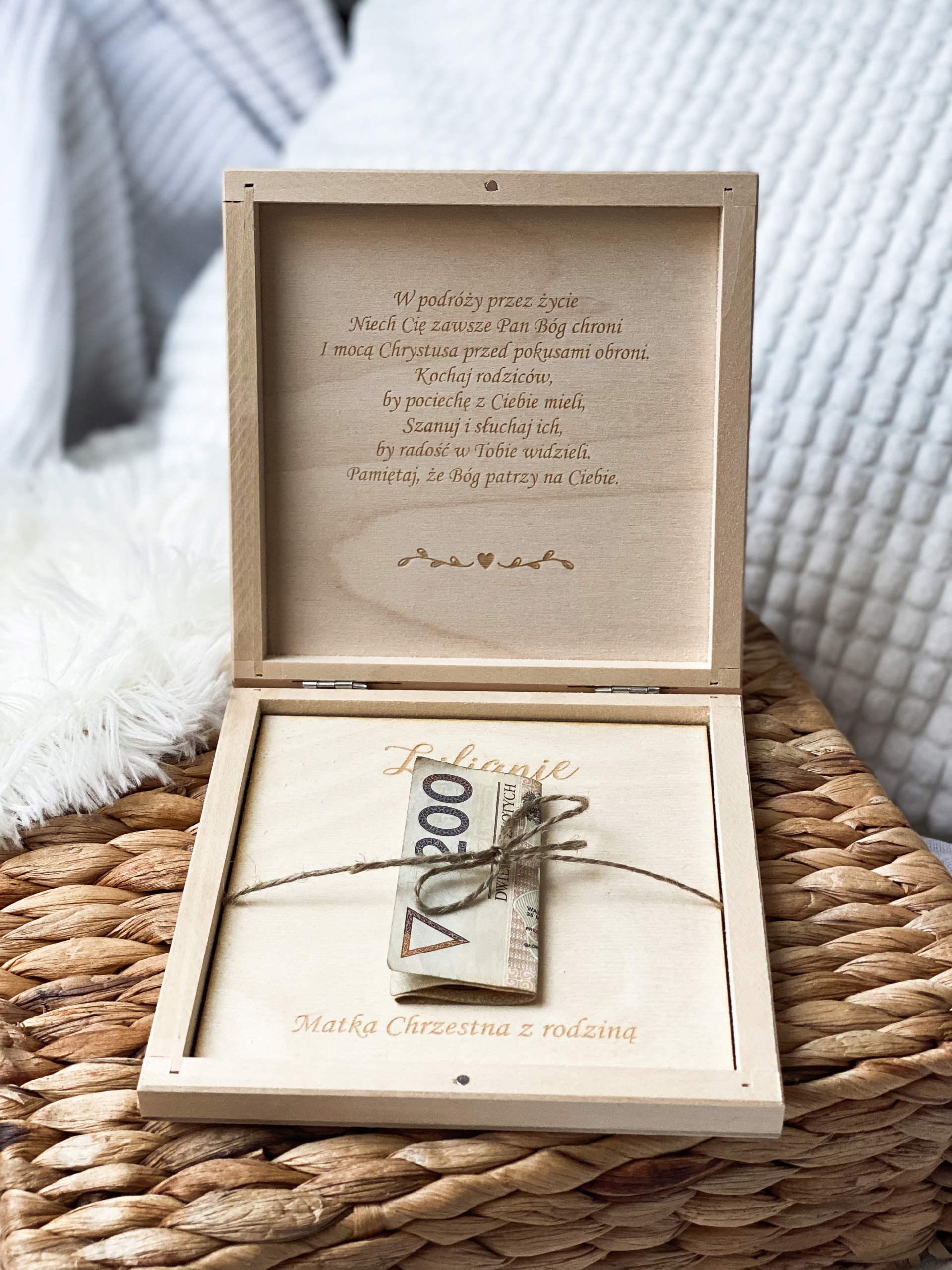Pamiątka Chrztu Świętego Prezent Chrzest pudełko Szerokość produktu 14 cm