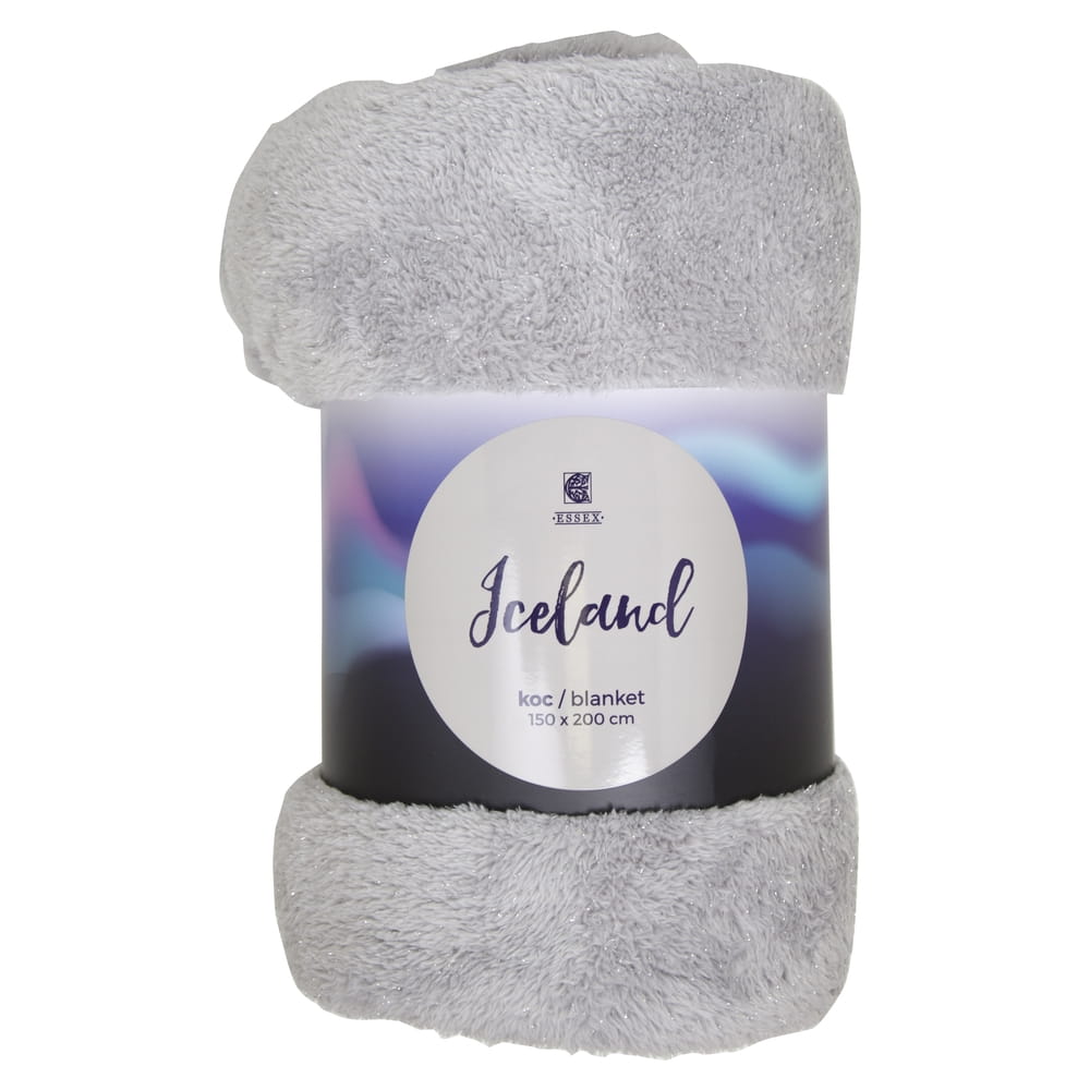 Grafitová deka 150x200 Iceland Šedá popelavá
