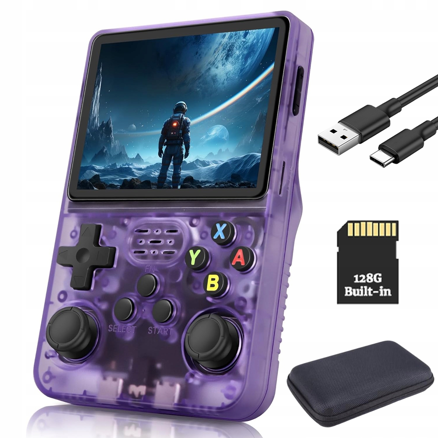 Przenośna Konsola R36S Do Gier Retro Z Ekranem 3.5'' 32+128GB 21000 Gier