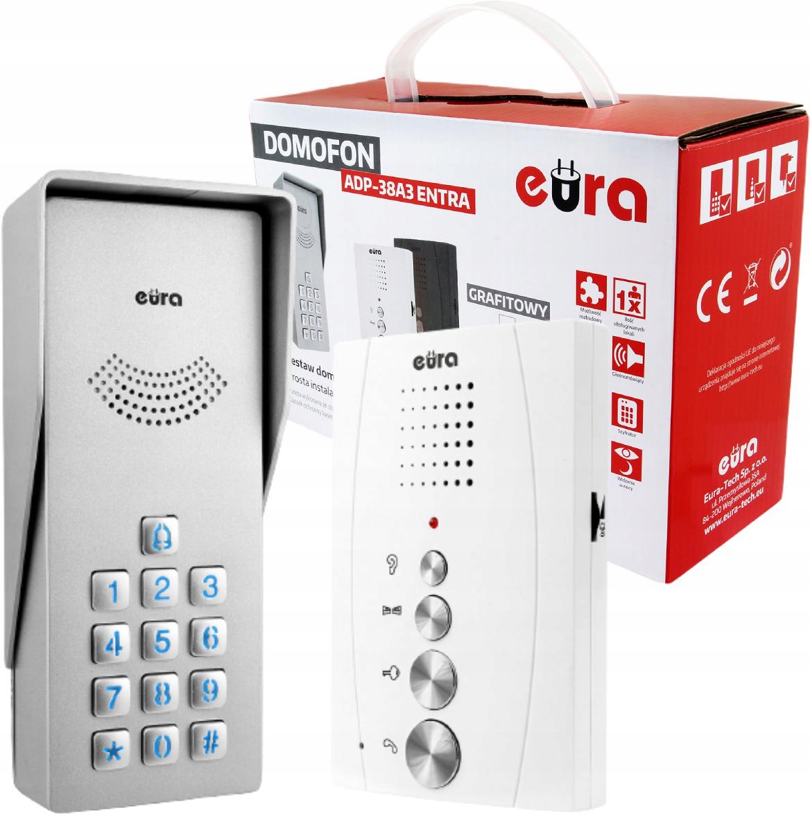 Domofón Eura ADP-38A3 Entra biely
