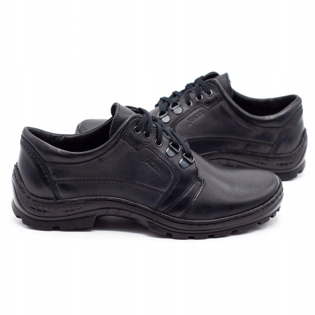 Buty męskie skórzane trekkingowe 192 czarne 43 Rozmiar 43