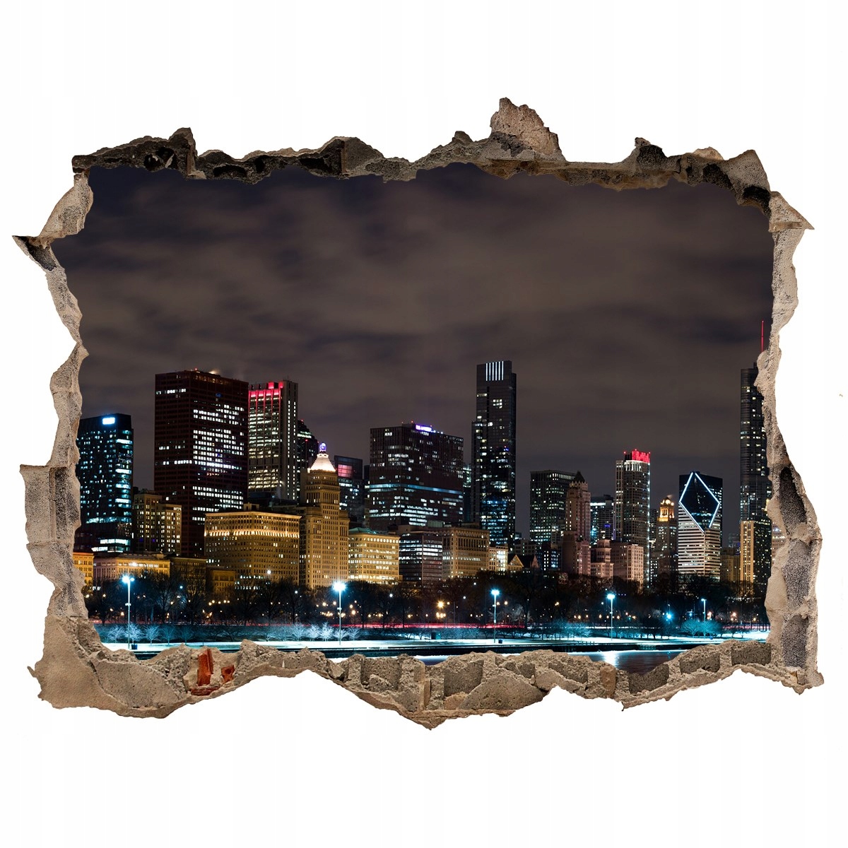 

Fototapeta dziura na ścianę 3d Chicago nocą 120x81