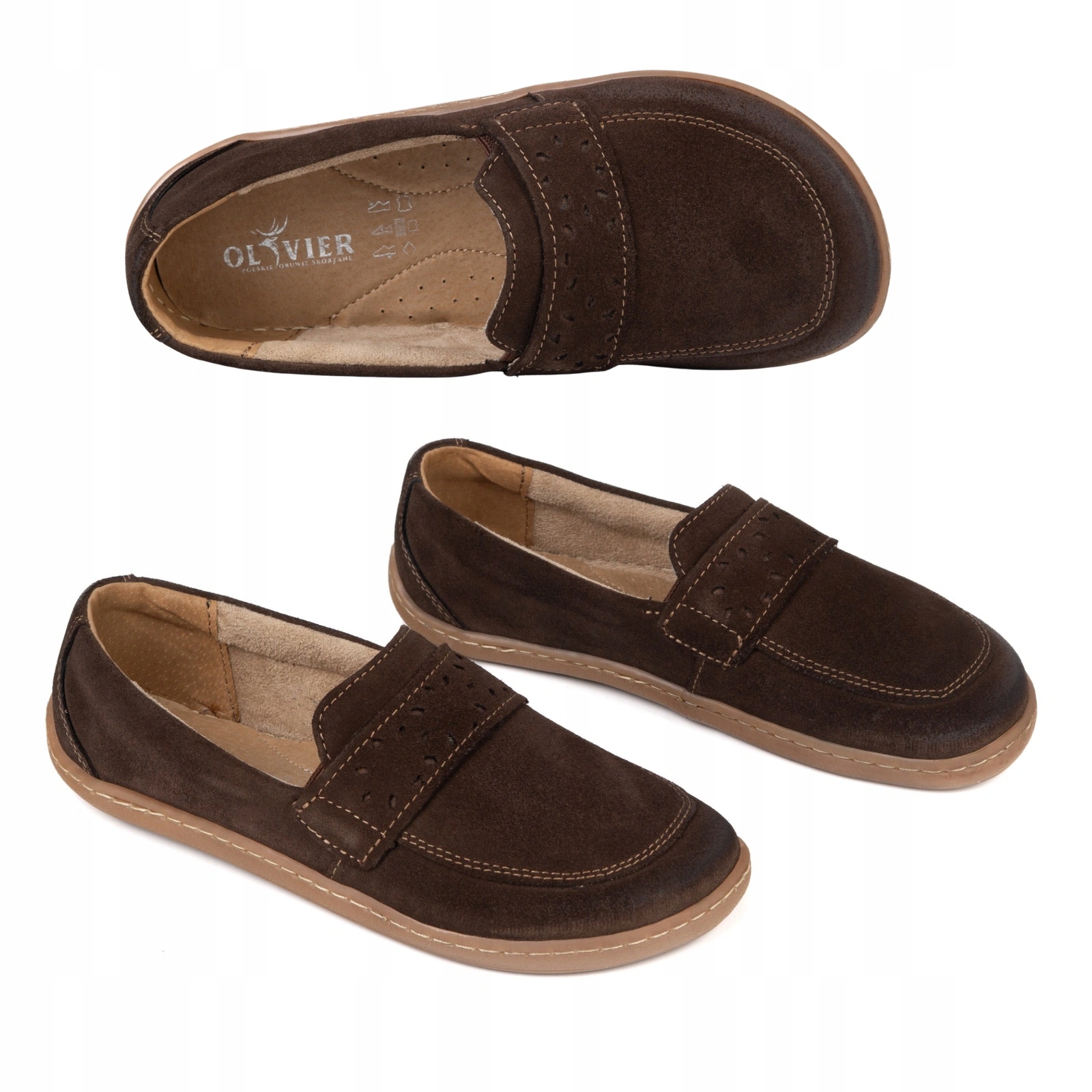 Mokasíny Inga barefoot Olivier dámské boty tuhé hnědé 41