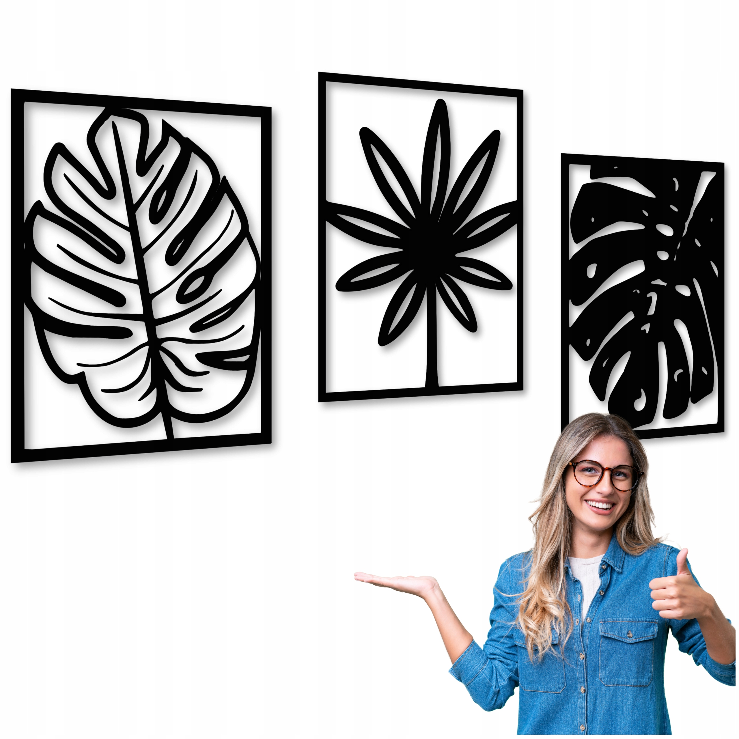 Ažurový Obraz Listy 180x75 cm Obrazy Do Obývacího Pokoje Obrazy Na Zeď Dekorace
