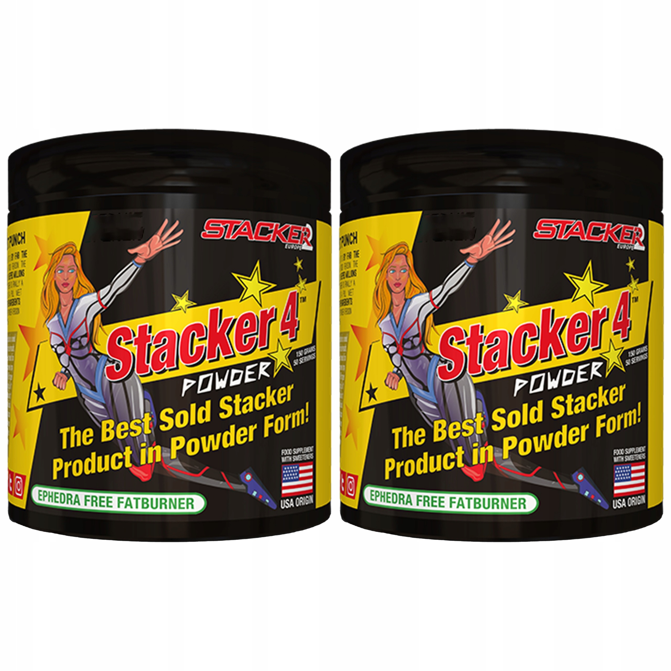 2x Stacker 4 Powder 150g Spalovač tuků Ztráta hmotnosti Metabolismus