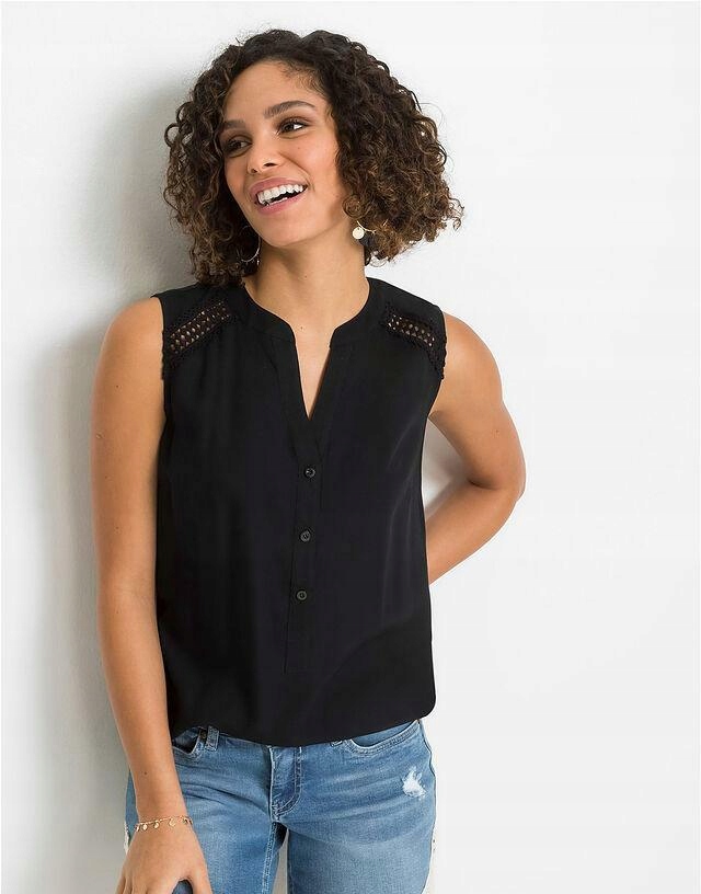 40 Bonprix WW CZERWONA BLUZKA BEZ RĘKAWÓW Z KORONKĄ Marka Bonprix