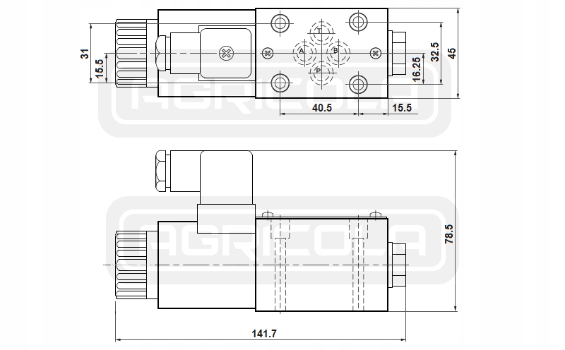 ELEKTROZAWÓR 2-POZ CETOP 3 NG6 HA 12V HYDROLIDER Producent części Hydrolider