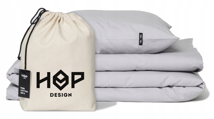 Posteľná Bielizeň bavlna 100 % čistá hrubá 220x200 2x50x60 svetlosivá Hop Design