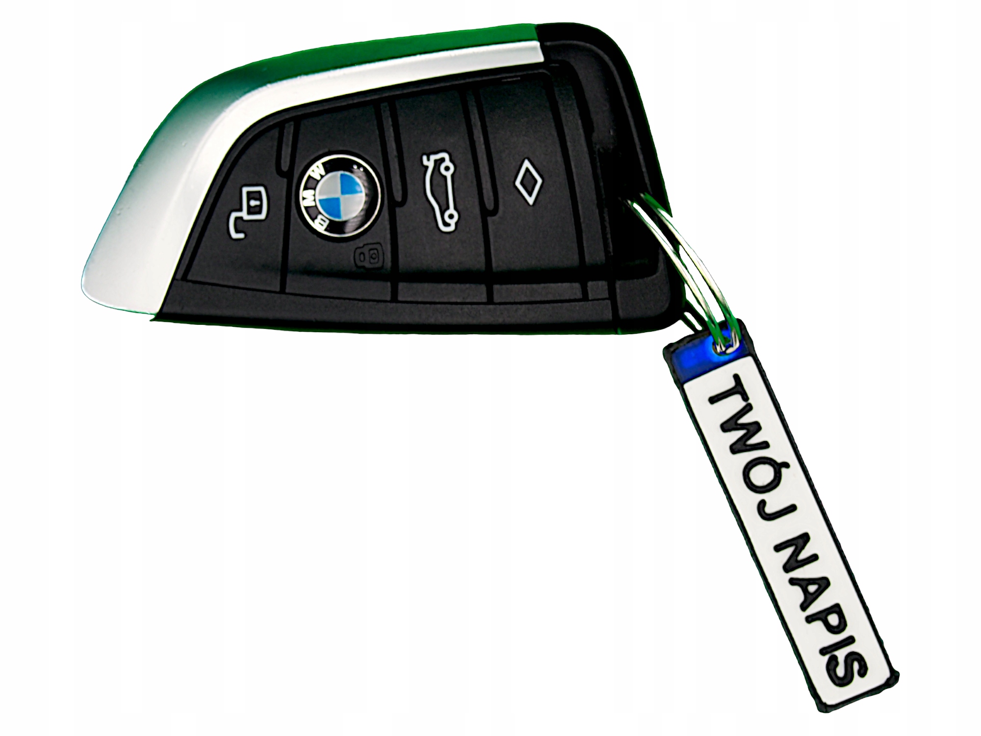 BRELOK REJESTRACJA "TWÓJ NAPIS" PERSONALIZOWANY NA ZAMÓWIENIE